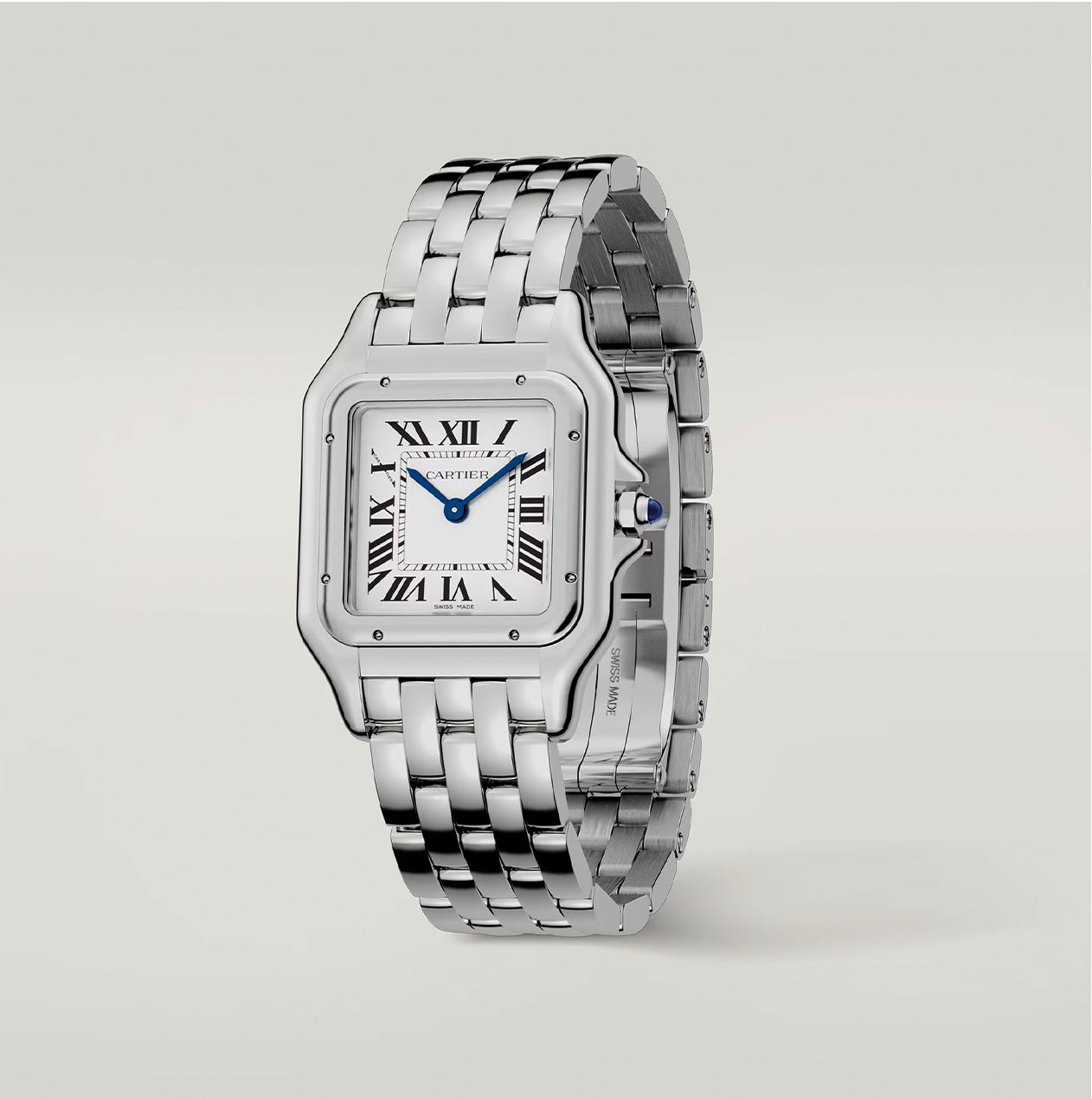 Panthère de Cartier watch White Dial Silver Strap medium model
