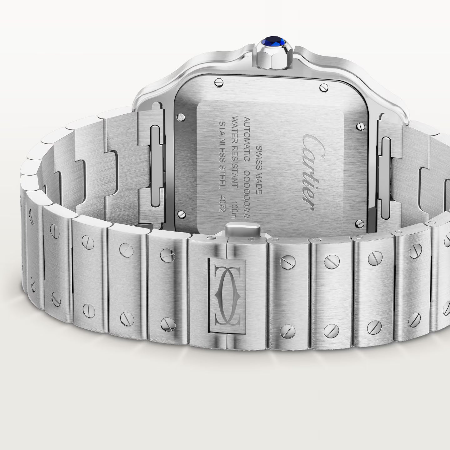 Santos de Cartier LM Watch – Black Dial & Stainless Steel Bracelet