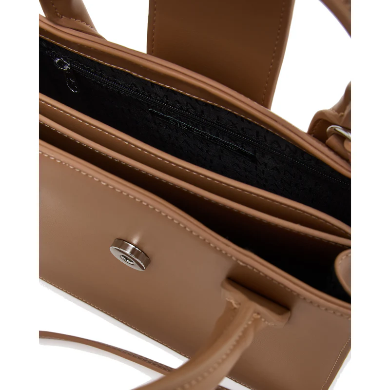 A|X Armani Exchange Structured Satchel – Metallic Logo, Modern Sophistication #3
