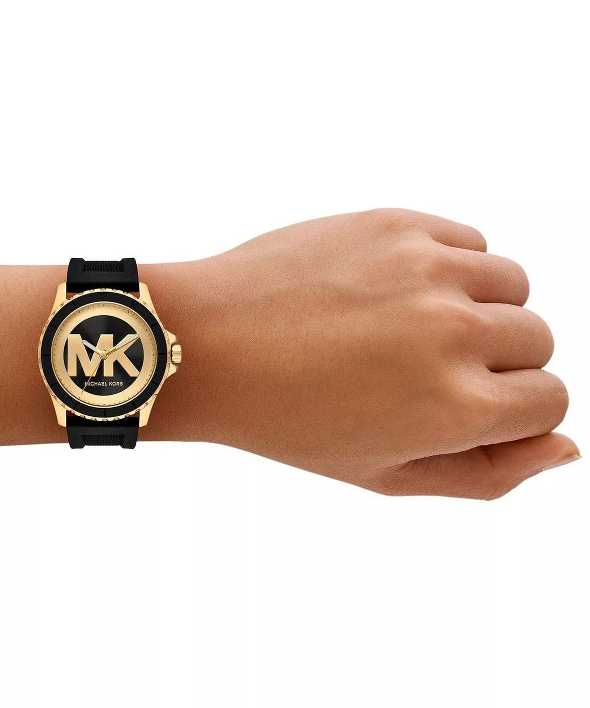 Michael Kors Everest MK7537 Women's Black Silicone Strap Gold-Tone Watch