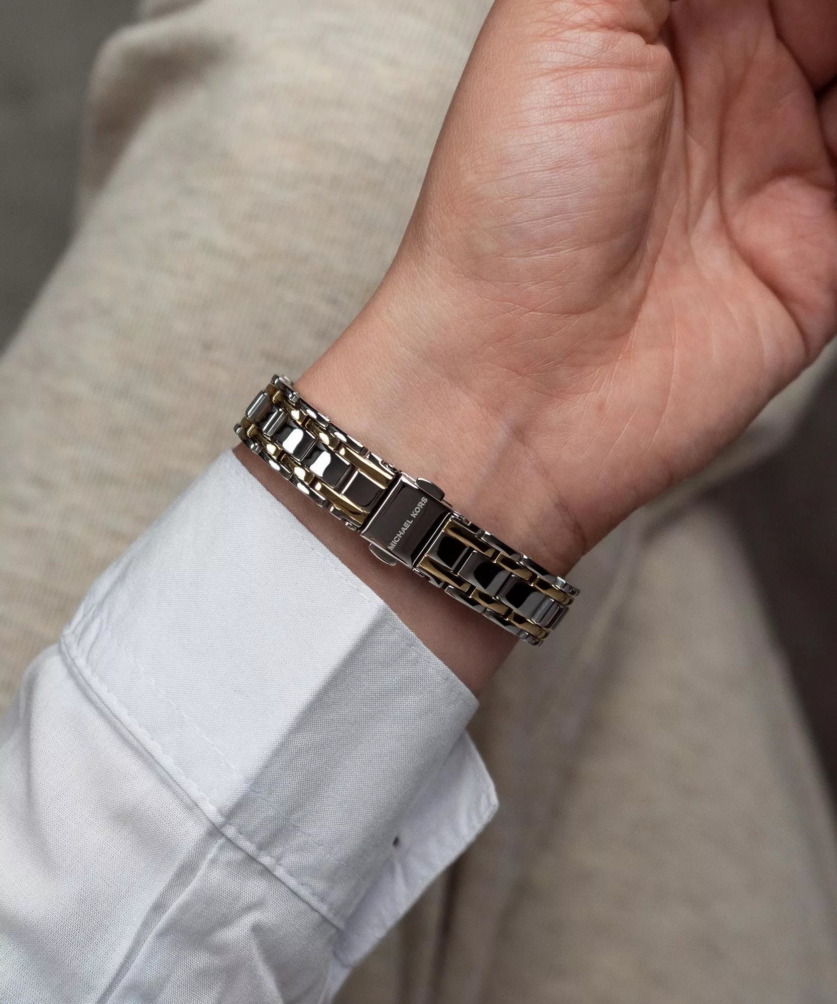 Michael Kors Laney Ladies Watch MK4895 – Elegant Two-Tone Silver & Gold with White Dial