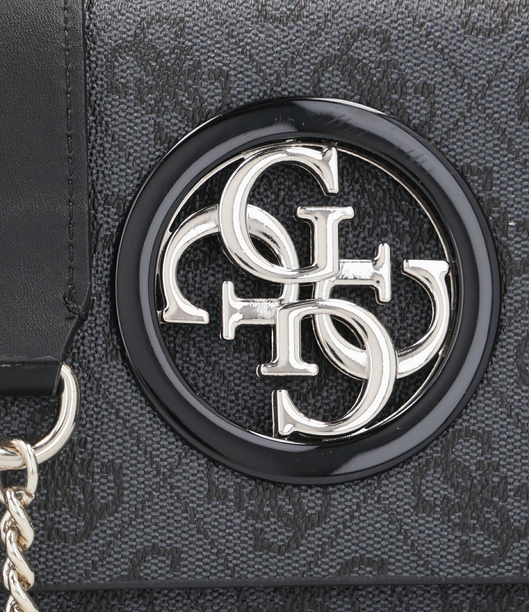 Guess Dark Grey Monogram Bag For Women #137