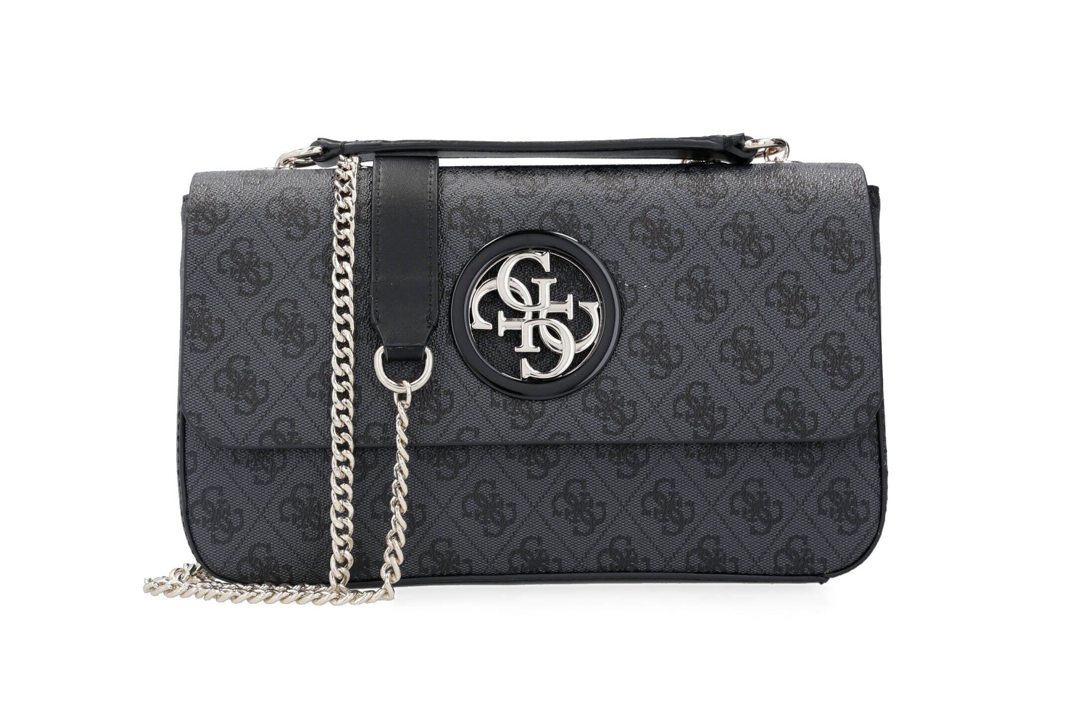 Guess Dark Grey Monogram Bag For Women #137