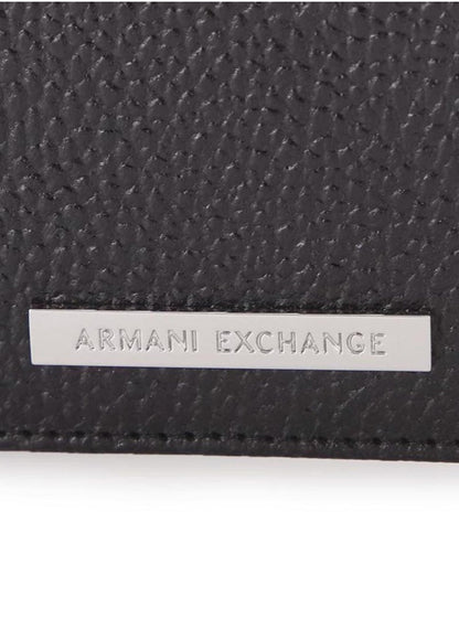 AX Black Leather Wallet & Keychain Set For Men 16#