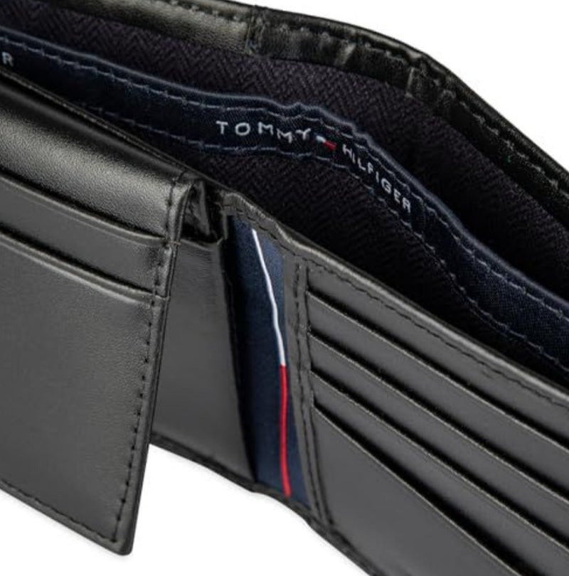 TH Black Leather Bifold Wallet For Men #51