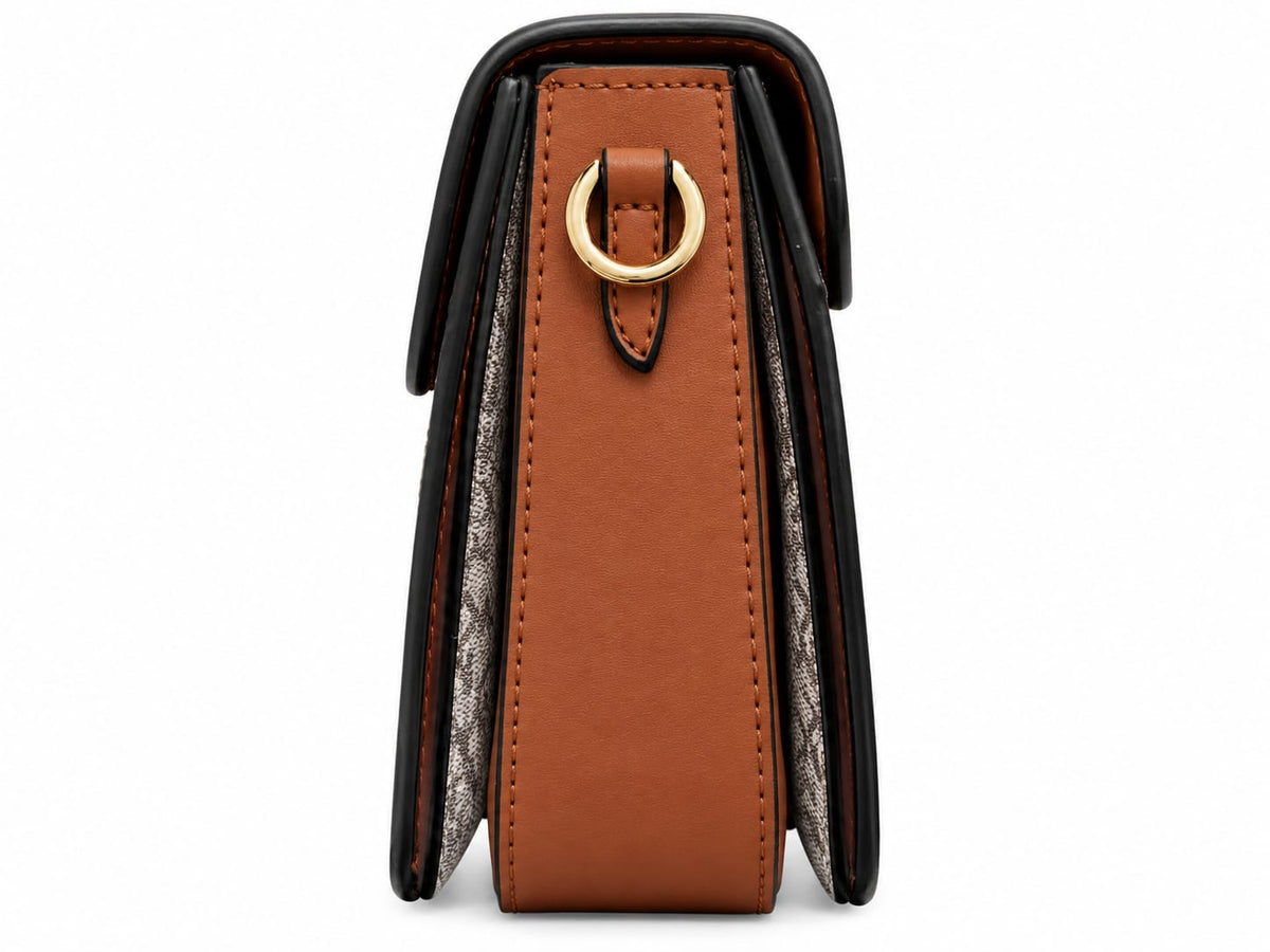 Women’s Monogram Shoulder & Crossbody Handbag with Gold-Tone Hardware#0079