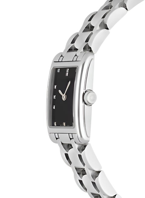 IBSO Women's Rectangular Quartz Watch S9688L – Black Dial & Crystal Accents