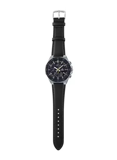Casio Edifice EFR-564BL Men's Chronograph Watch – Black Dial, Stainless Steel Case, Leather Strap