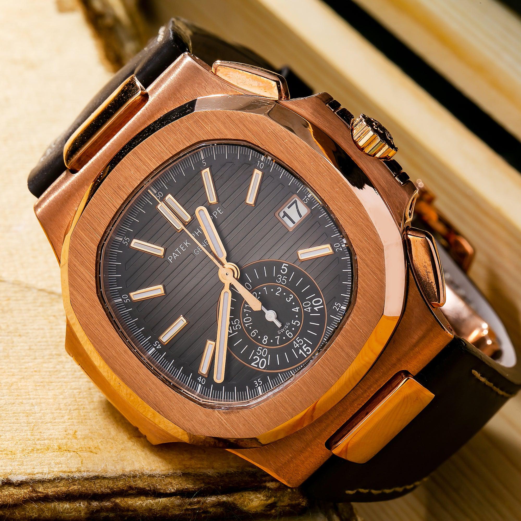Patek Philippe Nautilus 40.5MM 5980/219P – Brown Dial, Rose Gold Bezel, Automatic Chronograph