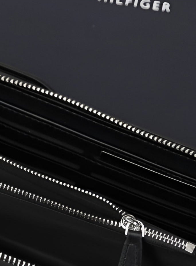 TH Long Black Leather Wallet For Men 50#