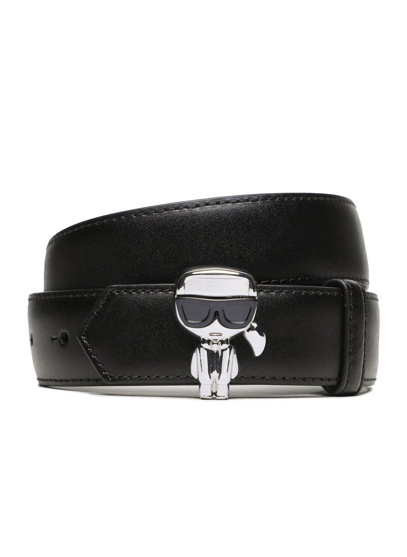 KL Black Leather Karlito Figure Belt For Women 27#