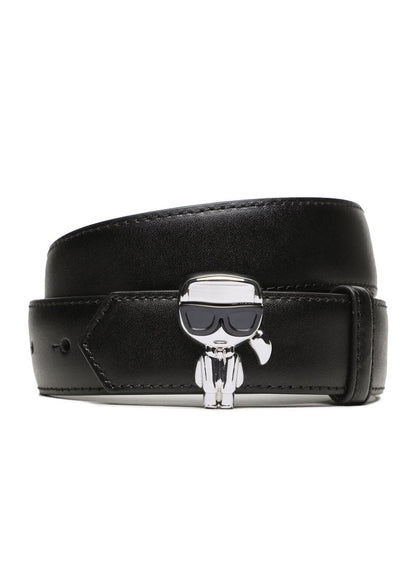 KL Black Leather Karlito Figure Belt For Women 27#