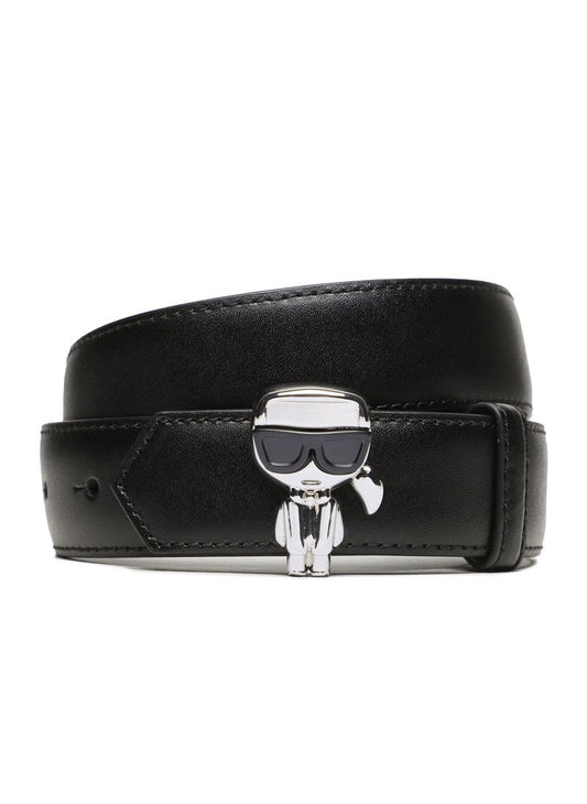 KL Black Leather Karlito Figure Belt For Women 27#