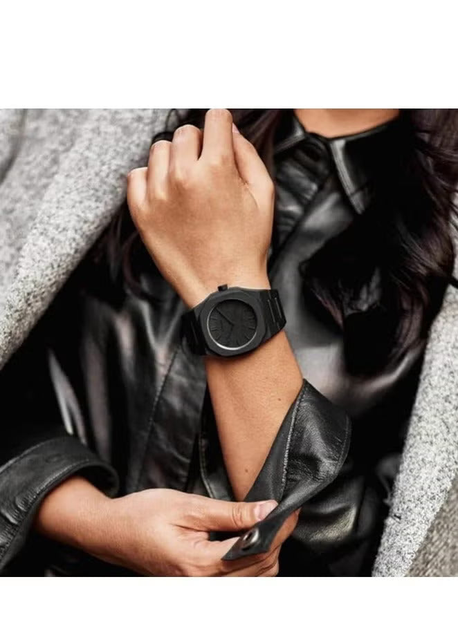 Stylish unisex watch in matte black with a simple and modern design