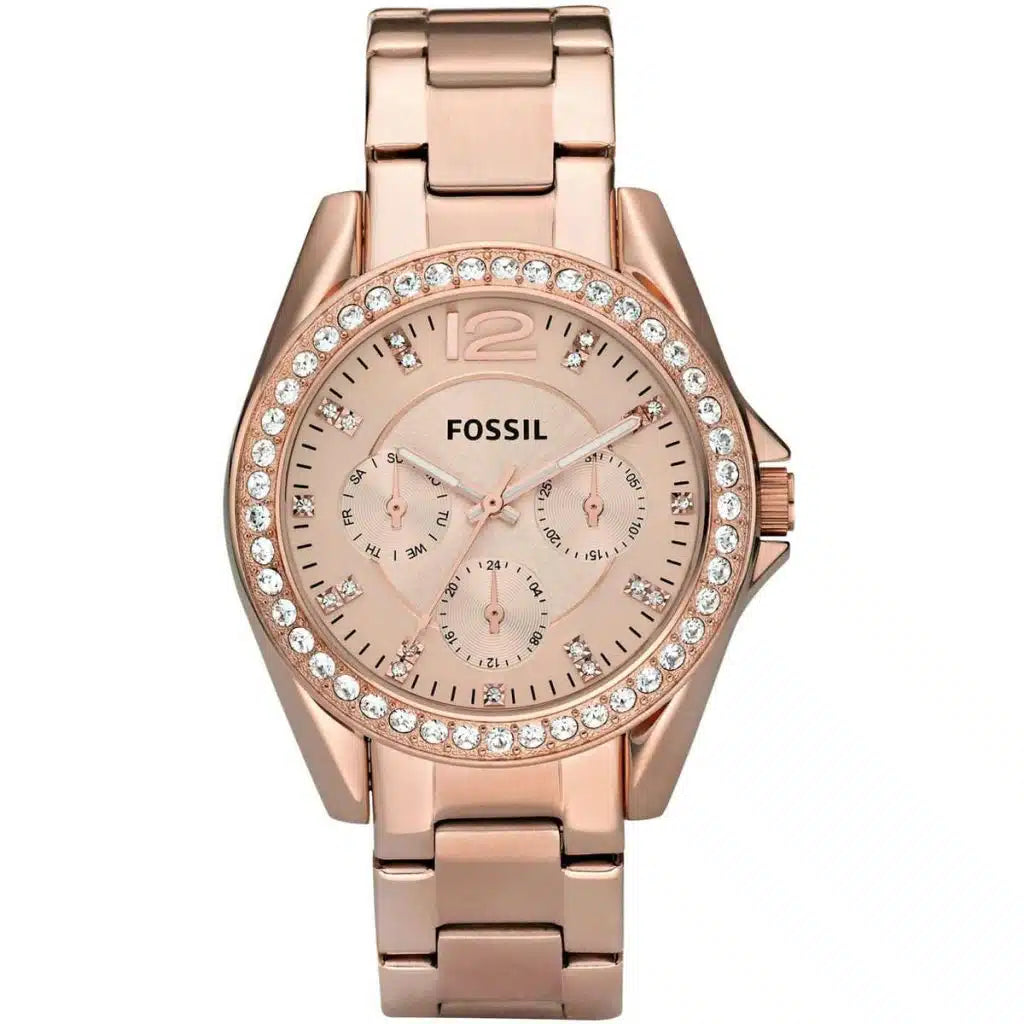 Fossil Riley ES2811 Women’s Analog Watch – 38mm Rose Gold Dial & Strap
