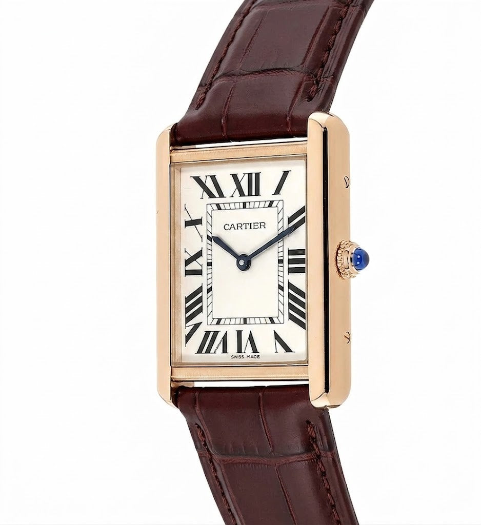 Cartier Tank Solo Luxury Watch W5200025 – Rose Gold & Brown Leather Strap