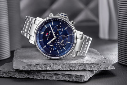Tommy Hilfiger Men’s Watch – Model 1710588 | Blue Dial with Silver Stainless-Steel Bracelet