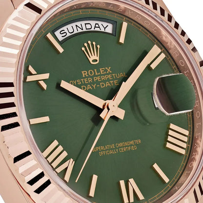 Rolex Day-Date Watch For Men - Green Dial