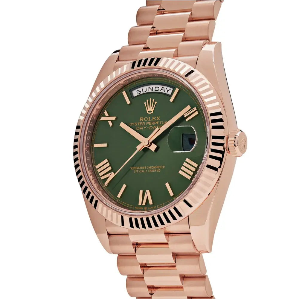 Rolex Day-Date Watch For Men - Green Dial