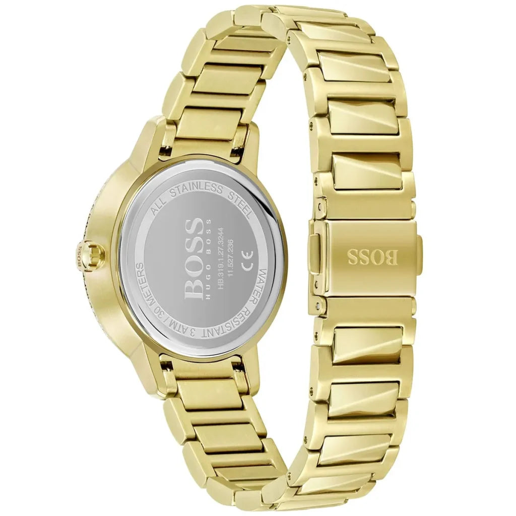 Hugo Boss Signature 1502541 Women’s Quartz Watch – Gold Dial Gold Stainless Steel Bracelet