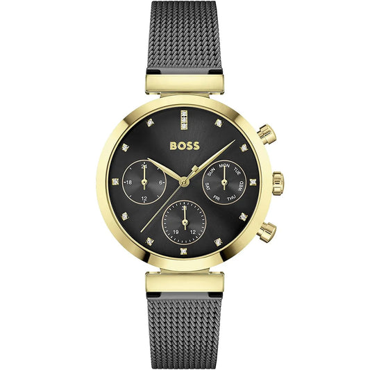 Hugo Boss Women’s Watch – Model 1502627 | Elegant Black Stainless Steel Design