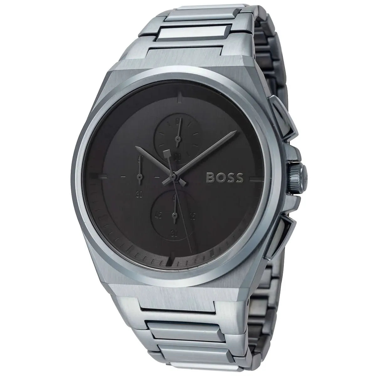 Hugo Boss Steer 1513996 Men’s Quartz Watch – Gray Dial Gray Stainless Steel Bracelet