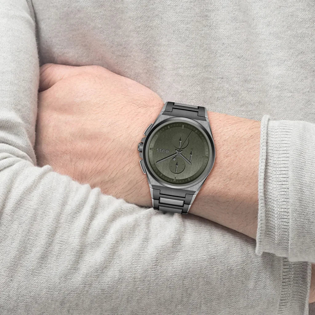 Hugo Boss Hugo Boss Steer Men’s Watch 1514045 – Green Dial Stainless Steel