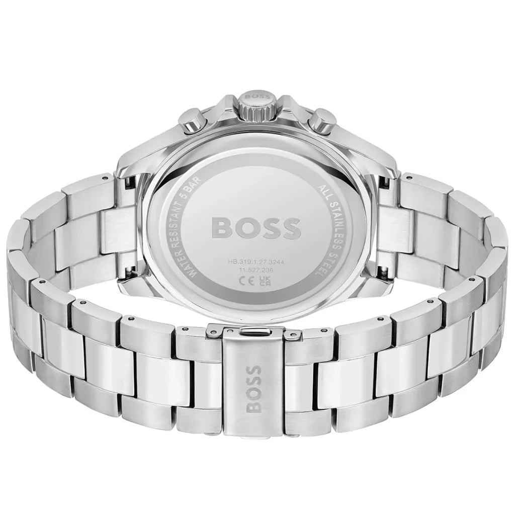 Hugo Boss Troper 1514057 Men’s Quartz Watch – Black Dial Silver Stainless Steel Bracelet