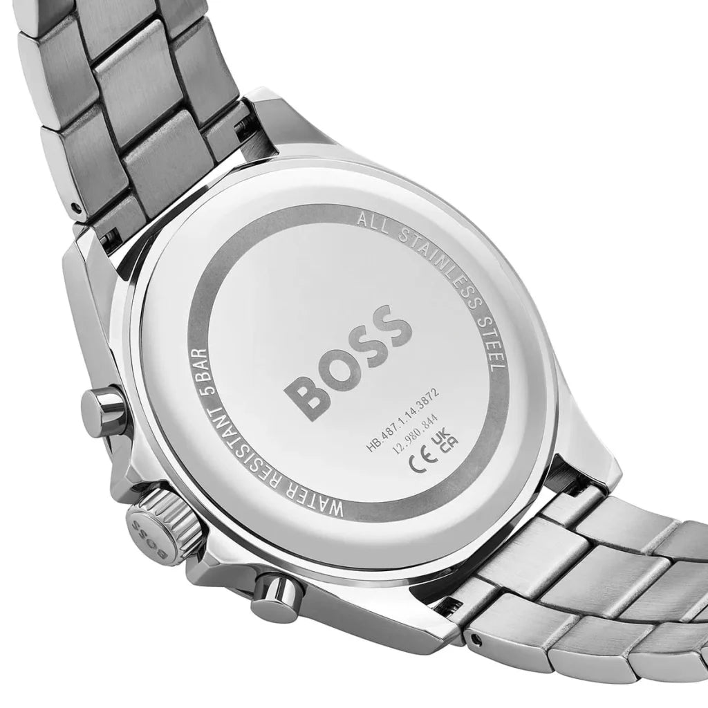 Hugo Boss Troper 1514057 Men’s Quartz Watch – Black Dial Silver Stainless Steel Bracelet