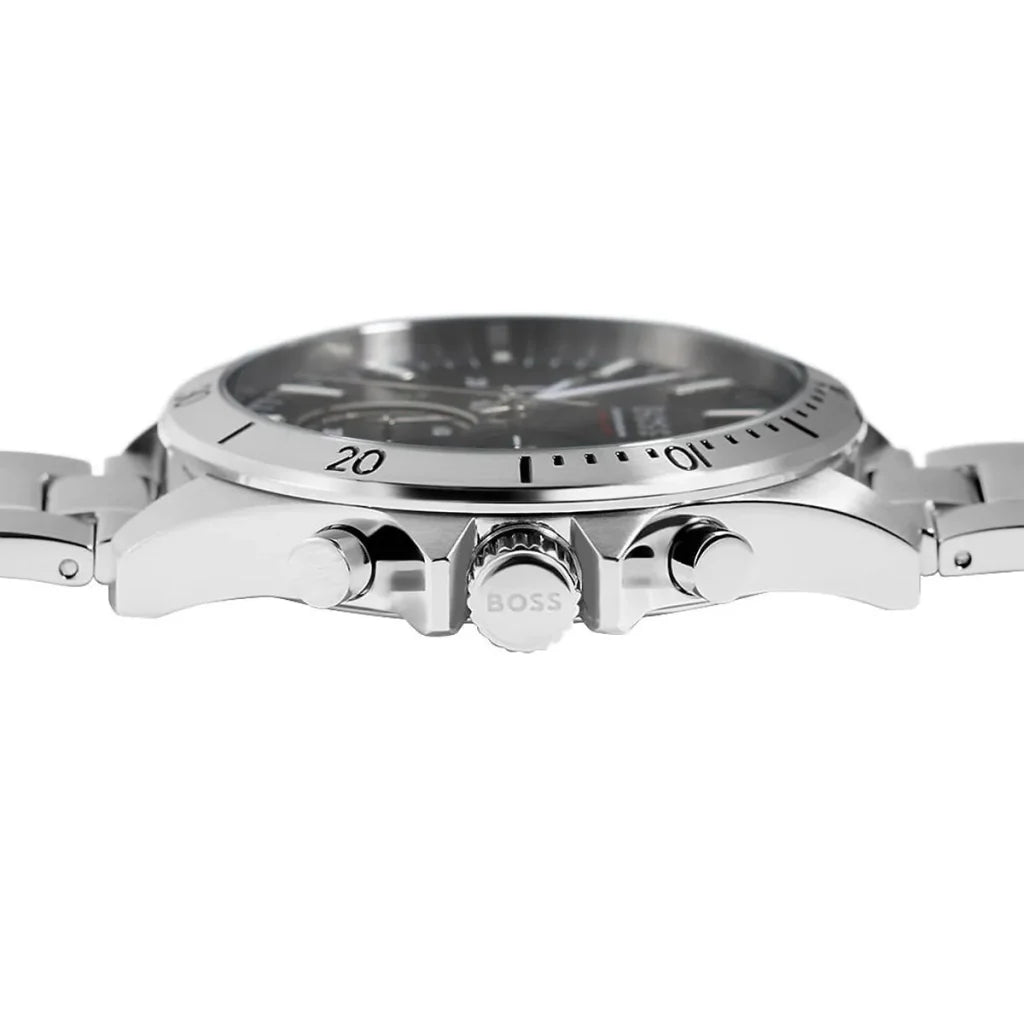Hugo Boss Troper 1514057 Men’s Quartz Watch – Black Dial Silver Stainless Steel Bracelet