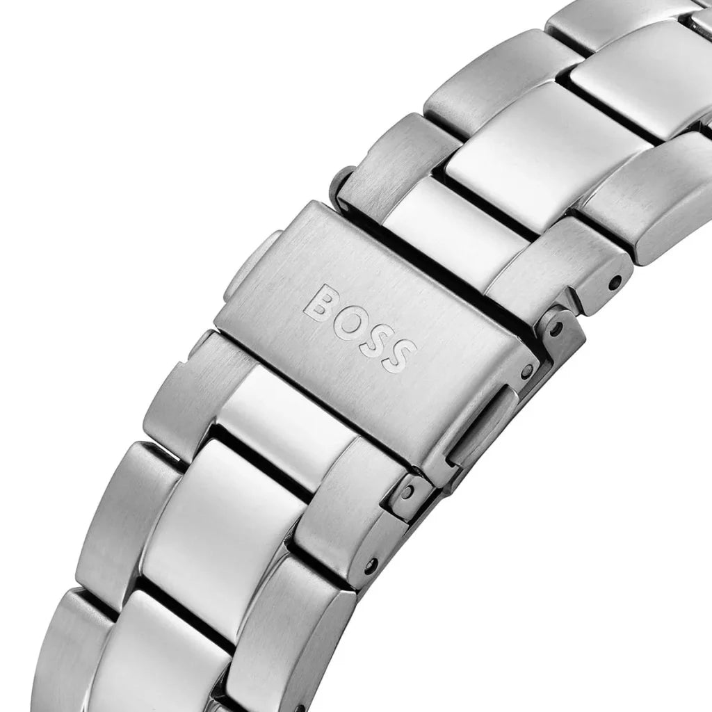 Hugo Boss Troper 1514057 Men’s Quartz Watch – Black Dial Silver Stainless Steel Bracelet
