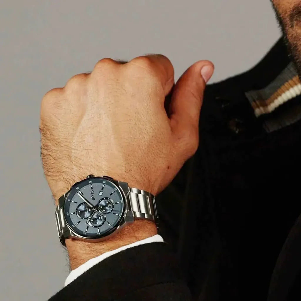 Hugo Boss Hugo Boss Peak Men’s Stainless Steel Analog Watch 1514189 – Blue Dial – 44 mm