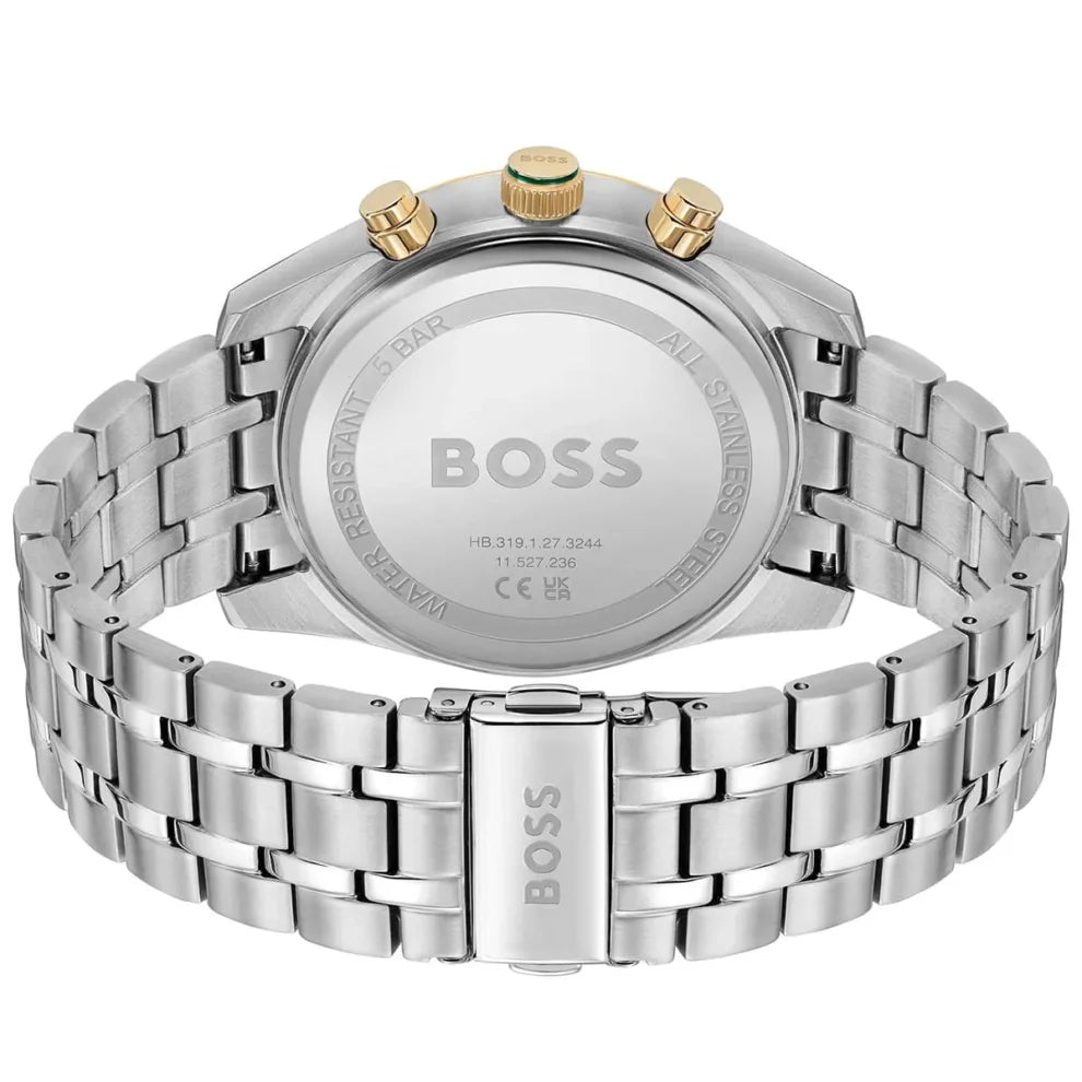 HUGO BOSS Skytraveler Men's Chronograph Watch - 1514195, Silver and Green