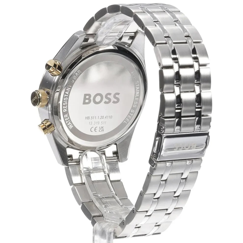 HUGO BOSS Skytraveler Men's Chronograph Watch - 1514195, Silver and Green