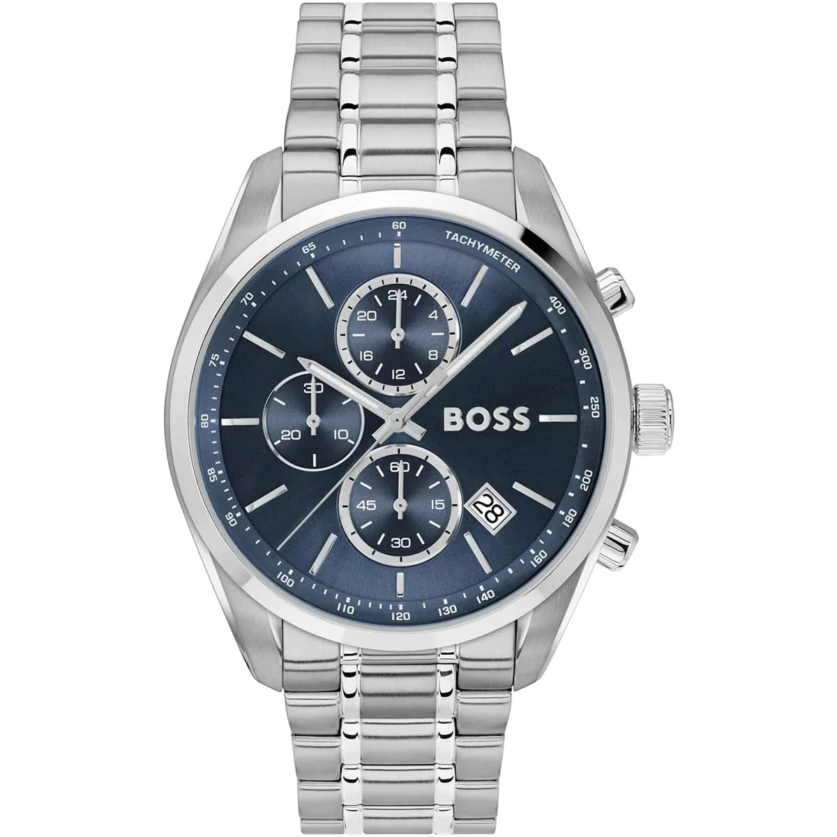 Hugo Boss Men's Watch 1514226 – Blue Dial with Silver Stainless Steel Bracelet
