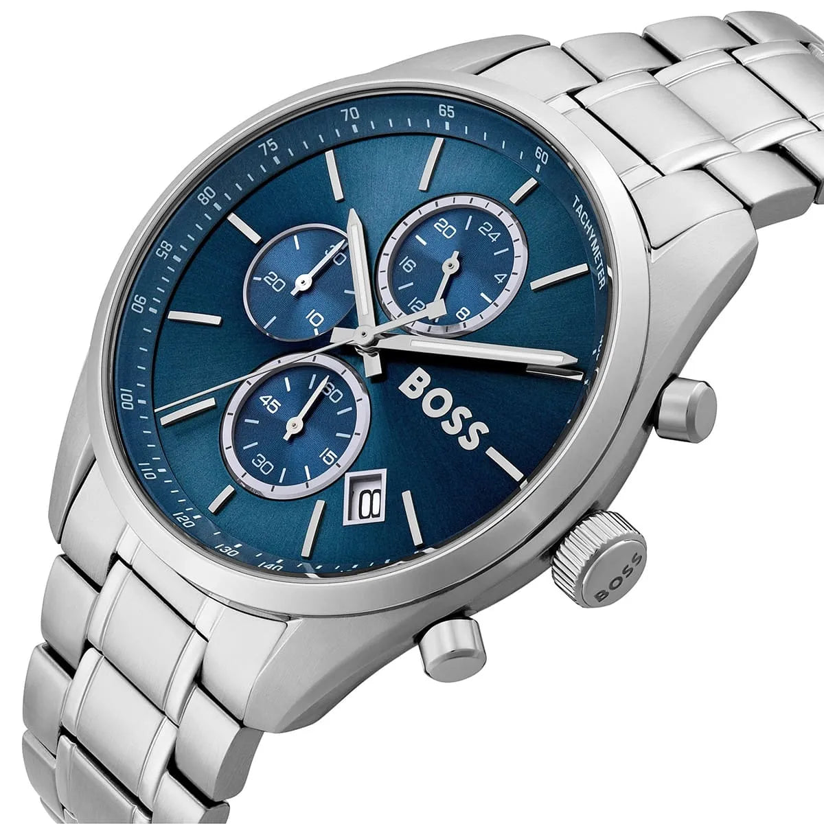 Hugo Boss Men's Watch 1514226 – Blue Dial with Silver Stainless Steel Bracelet