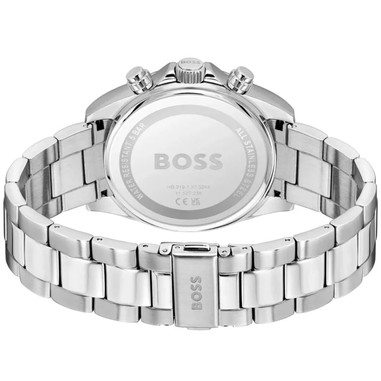 Hugo Boss Hero Men's Stainless Steel Watch 1514267 – Black Dial, Silver Strap, 43 mm