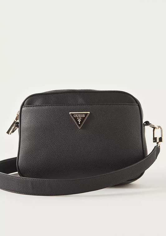 Lifestyle Crossbody Bag – Textured Design with Detachable Strap – Black
