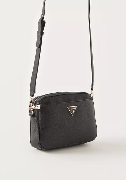 Lifestyle Crossbody Bag – Textured Design with Detachable Strap – Black