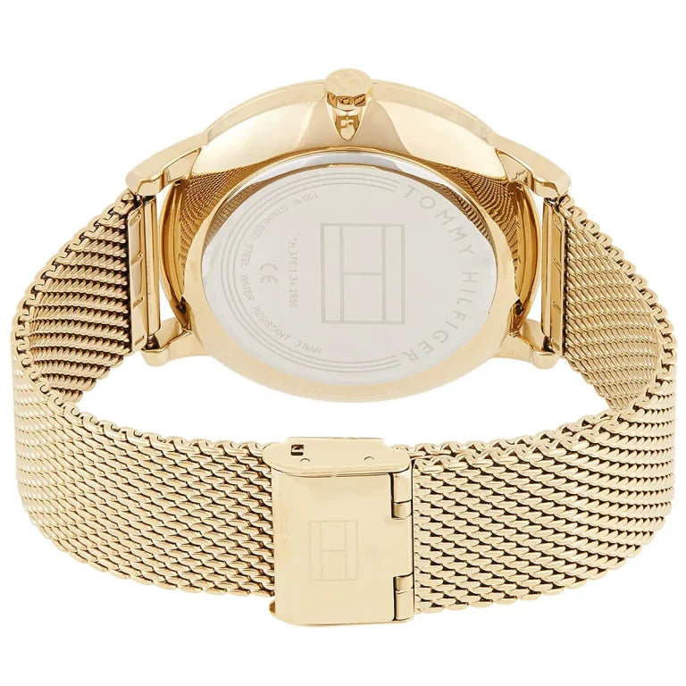Tommy Hilfiger Brad Men’s Watch 1710386 – Black Dial, Gold Stainless Steel Strap, 44mm Quartz Analog
