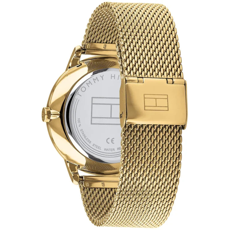 Tommy Hilfiger Brad Men’s Watch 1710386 – Black Dial, Gold Stainless Steel Strap, 44mm Quartz Analog