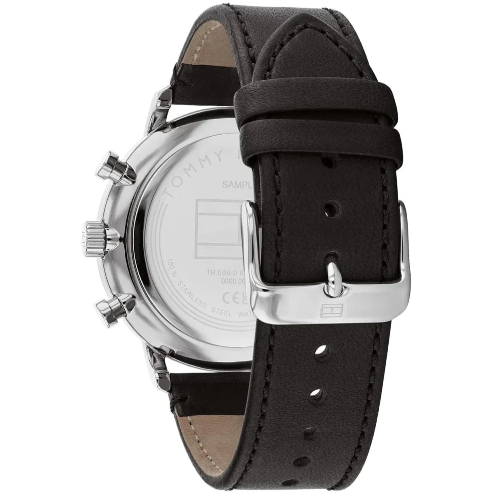 Men’s Watch – Tommy Hilfiger Legend 1710565, Black Dial with Genuine Black Leather Strap