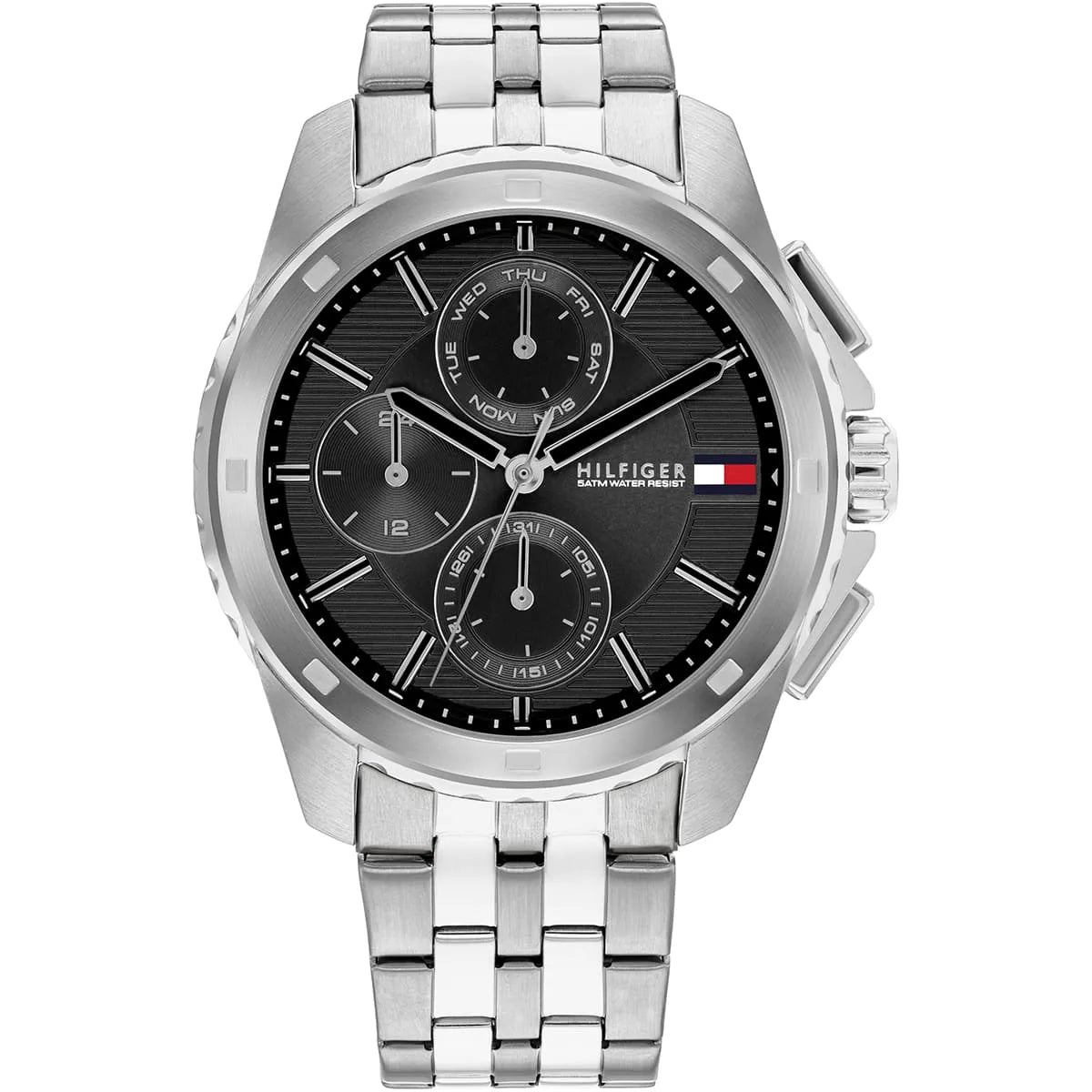 Tommy Hilfiger Walker Men’s Watch 1710620 – Stainless Steel Silver Bracelet, Black Dial, Quartz Movement