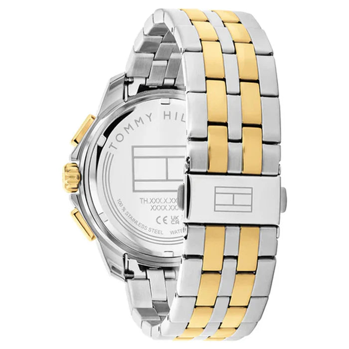 Tommy Hilfiger Walker 1710621 Men’s Two-Tone Stainless Steel Watch – 44mm Black Dial Quartz with Day & Date