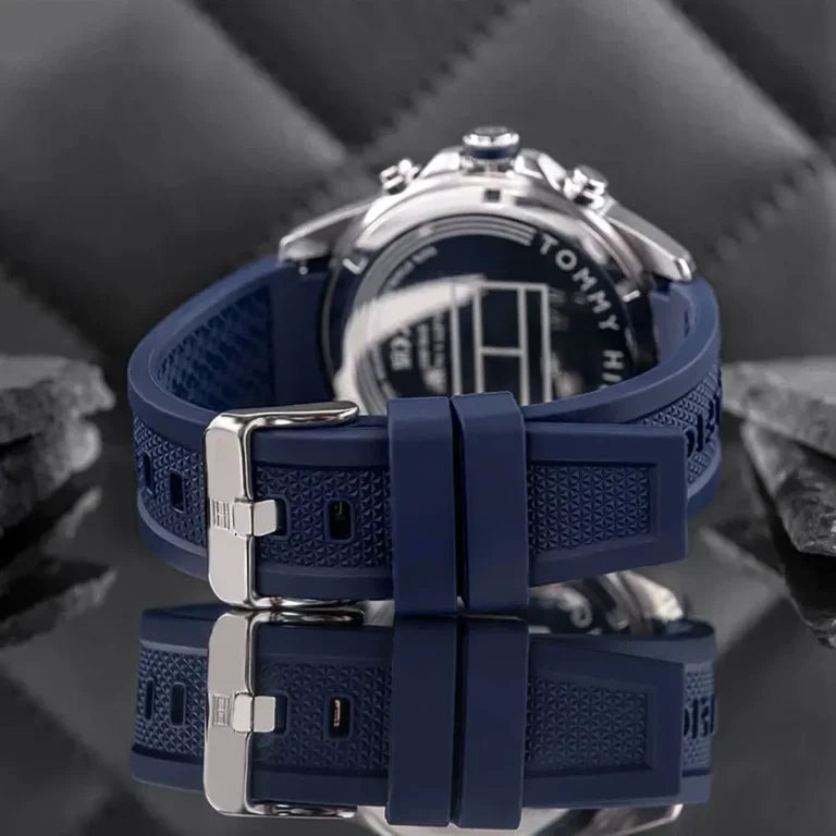 Tommy Hilfiger Lars Men’s Silicone Rubber Quartz Watch – Blue Dial & Strap (1710649)