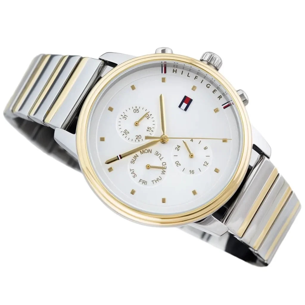Tommy Hilfiger Blake 1781908 Women's Analog Watch – Silver Dial, Two-Tone Stainless Steel Strap & Quartz Movement