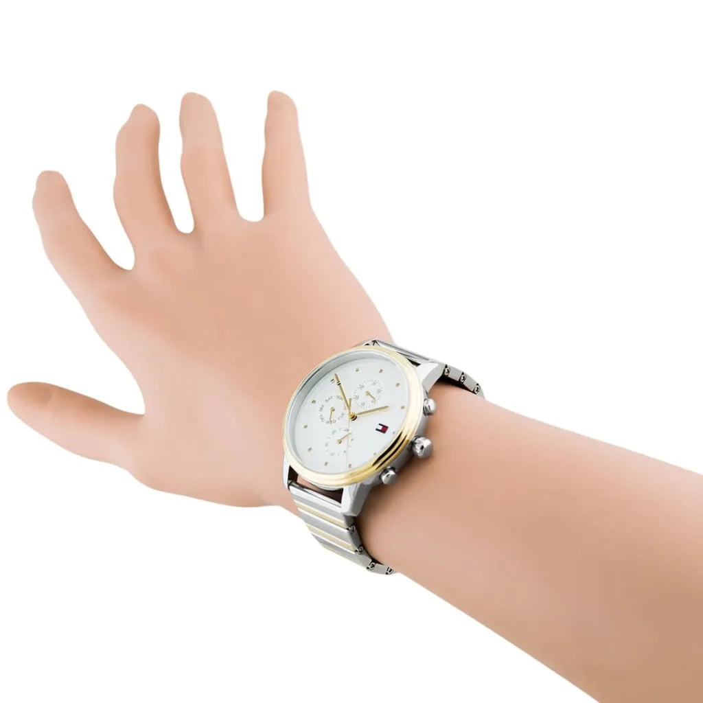 Tommy Hilfiger Blake 1781908 Women's Analog Watch – Silver Dial, Two-Tone Stainless Steel Strap & Quartz Movement