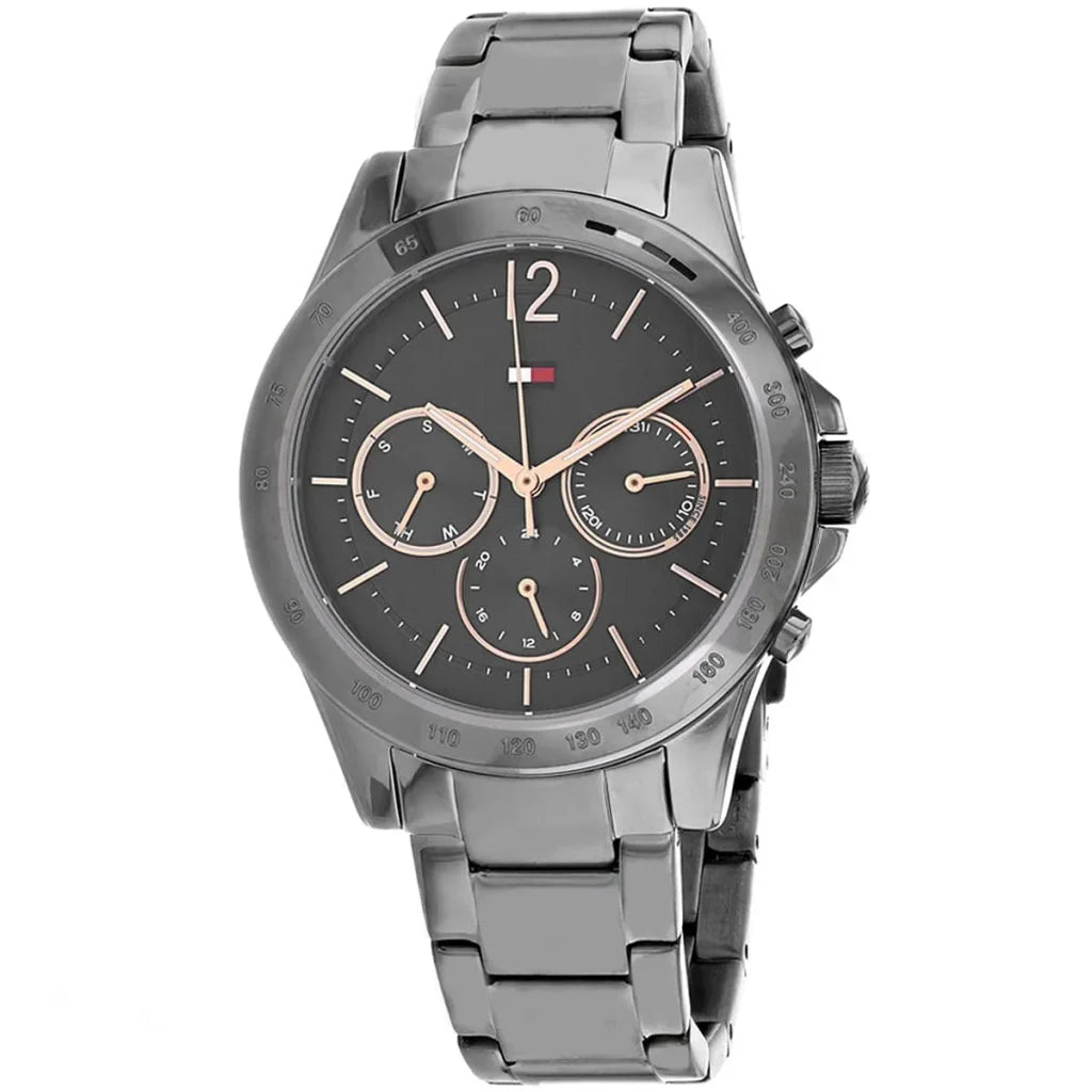 Women’s Haven 1782196 Chronograph Watch – Stainless Steel Silver/Grey Bracelet & Light Gunmetal Dial | 38mm Quartz Elegant Women’s Timepiece