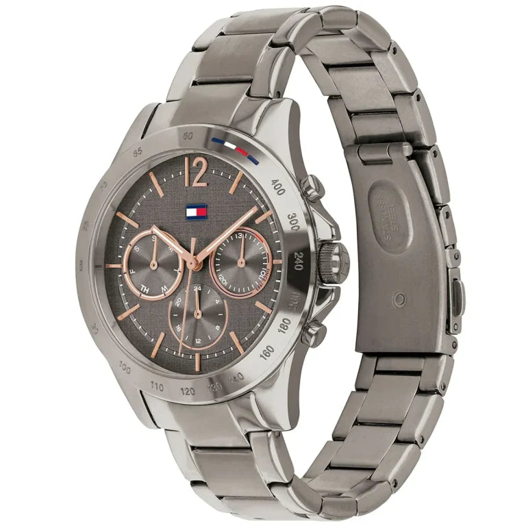 Women’s Haven 1782196 Chronograph Watch – Stainless Steel Silver/Grey Bracelet & Light Gunmetal Dial | 38mm Quartz Elegant Women’s Timepiece