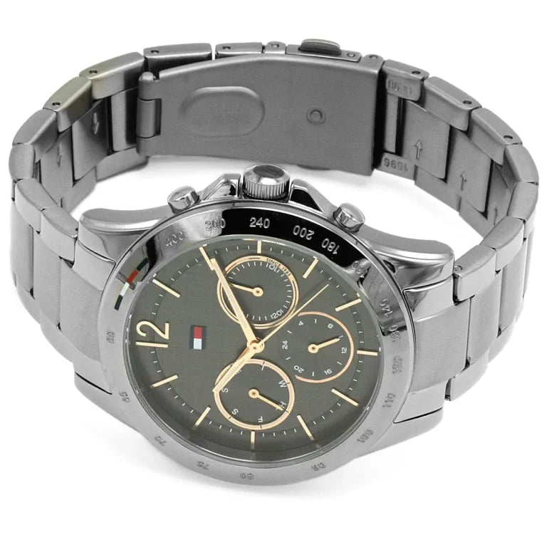 Women’s Haven 1782196 Chronograph Watch – Stainless Steel Silver/Grey Bracelet & Light Gunmetal Dial | 38mm Quartz Elegant Women’s Timepiece